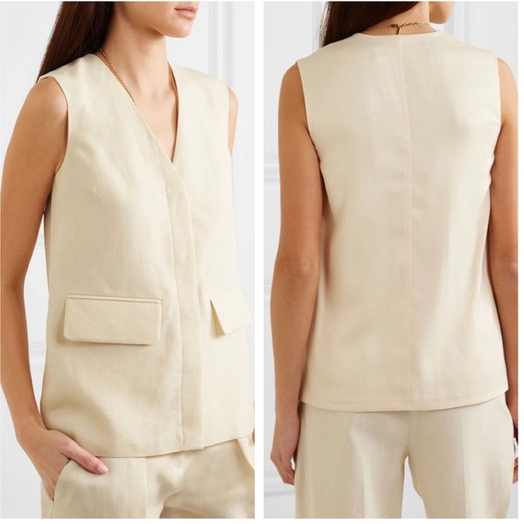 Victoria Beckham Canvas linen and Satin Vest - Picture 3 of 9